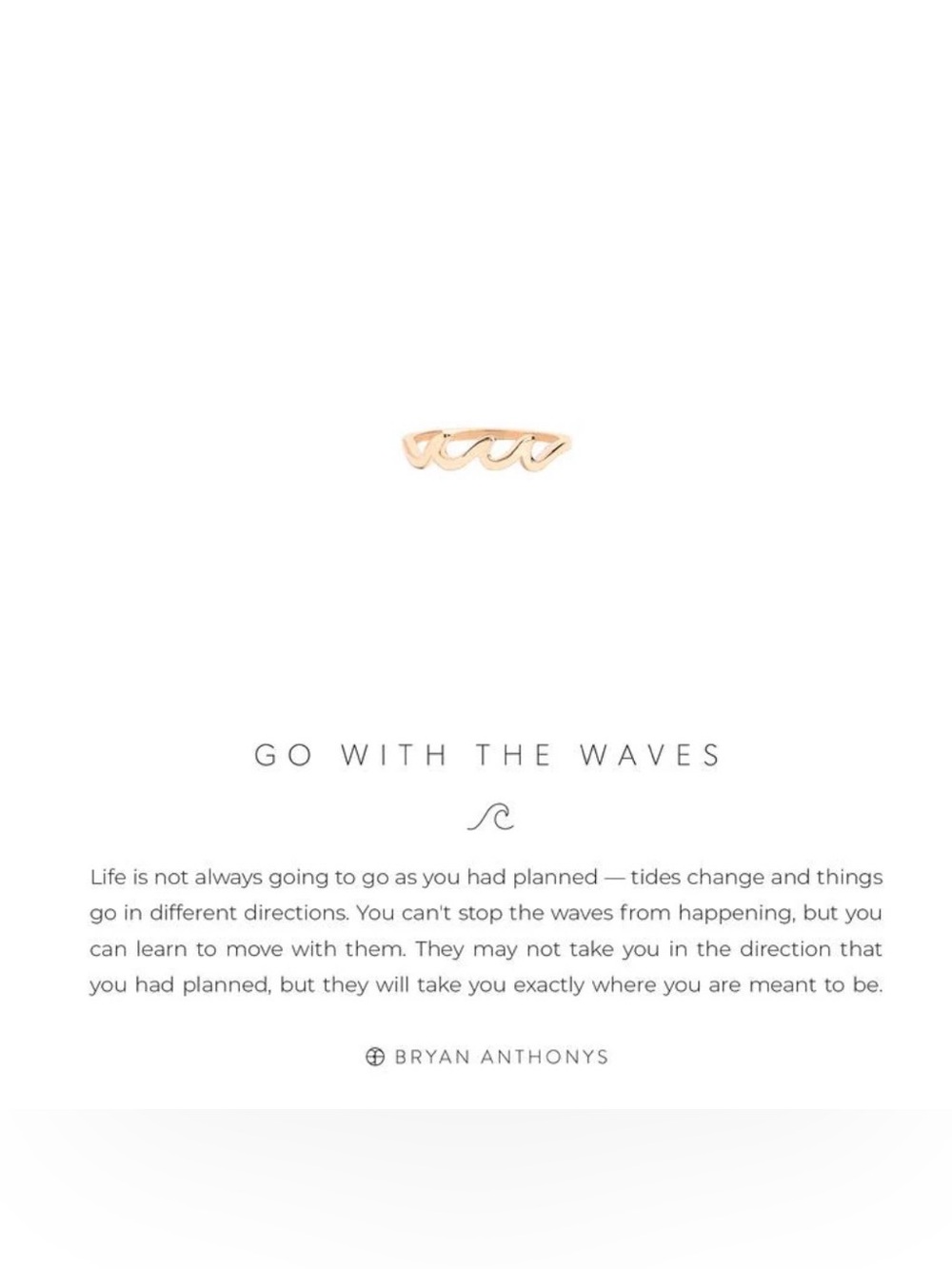 Bryan Anthonys Gold Go With The Waves Ring NWT Size 7